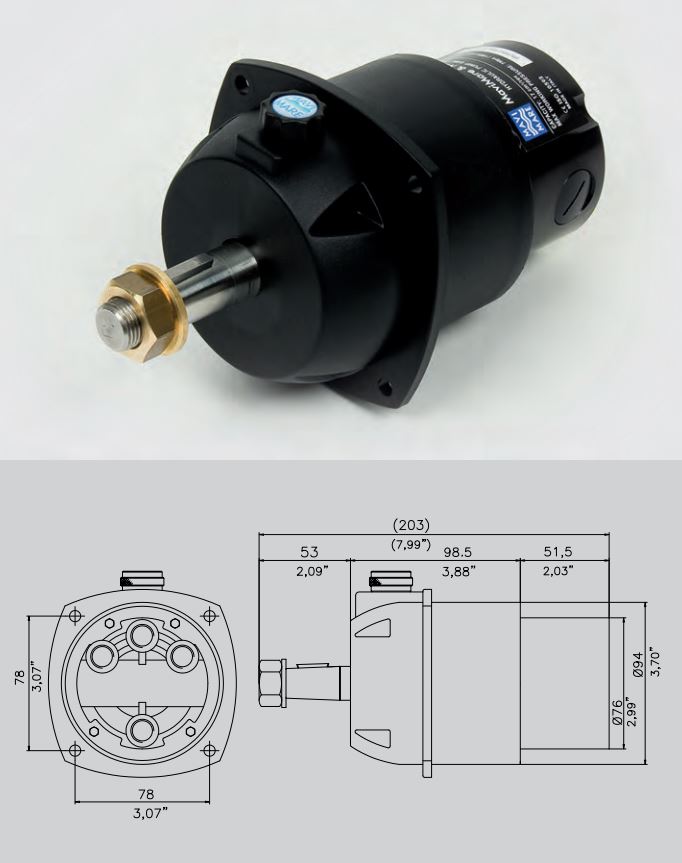 pompe de direction hydraulique Mavimare GF90BT avec dimensions